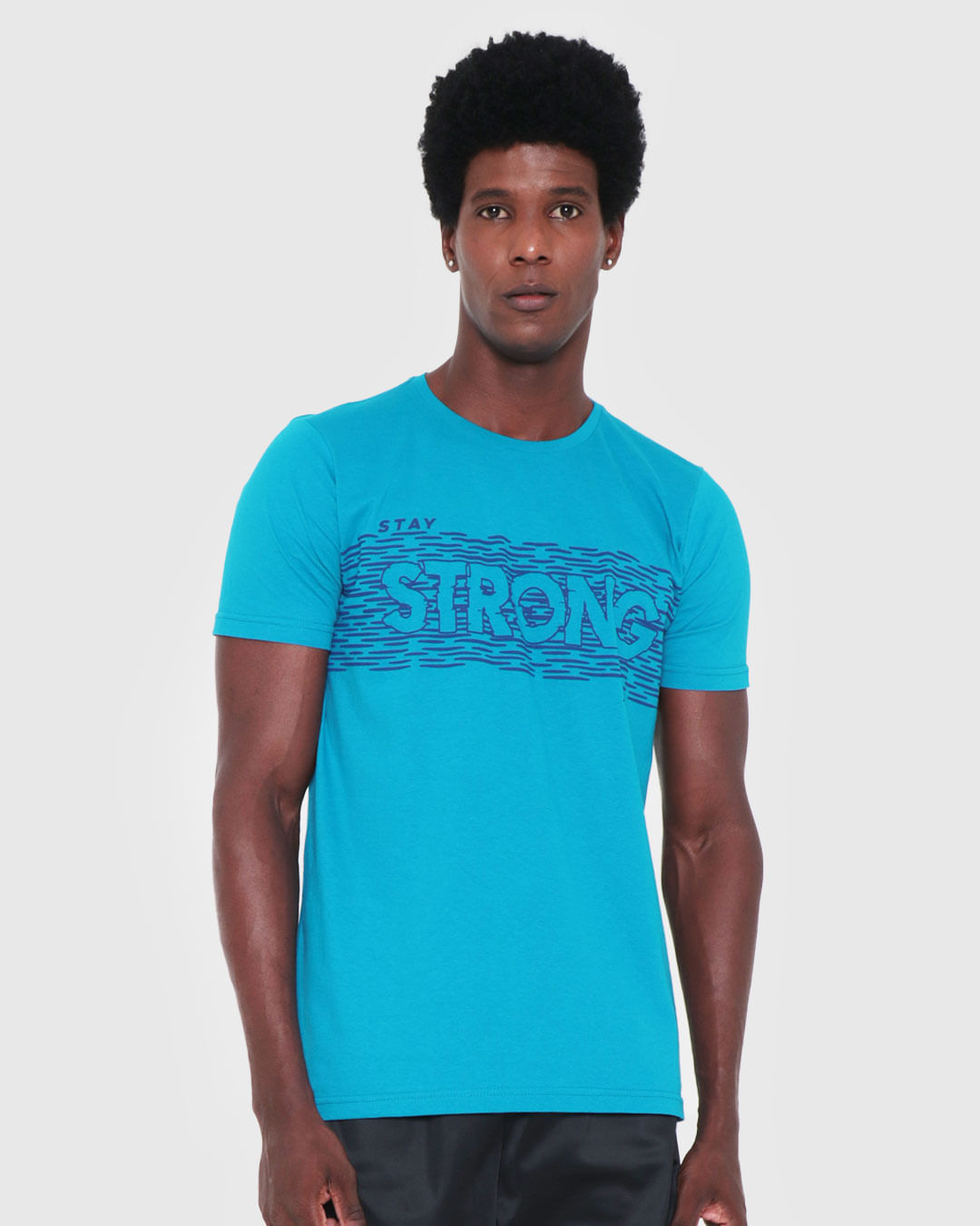 Camiseta-Masculina-Estampa-Strong-Azul-Medio