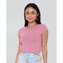 Blusa-Feminina-Basica-Manga-Curta-Rosa