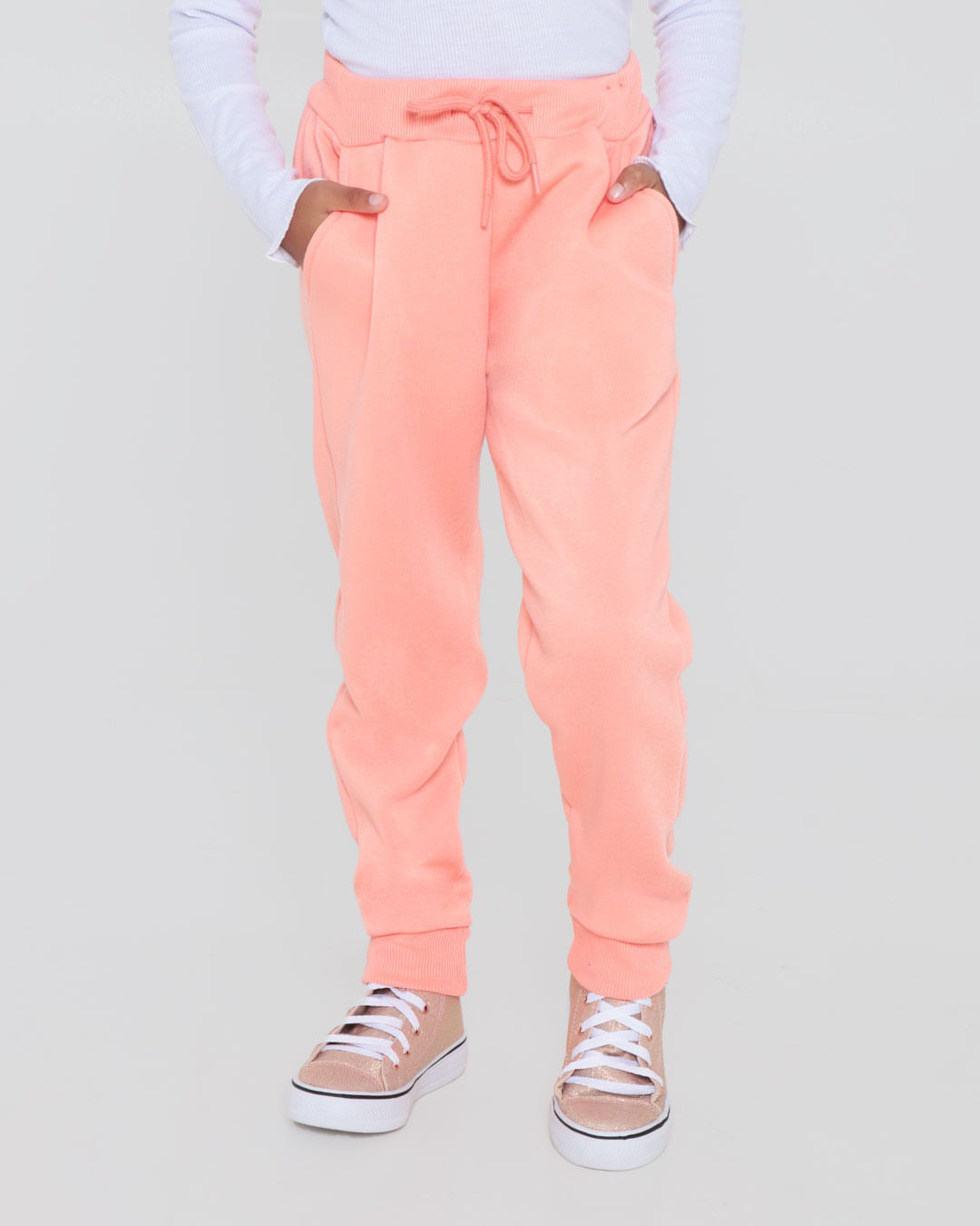 Calca-Moletom-Infantil-Jogger-Laranja