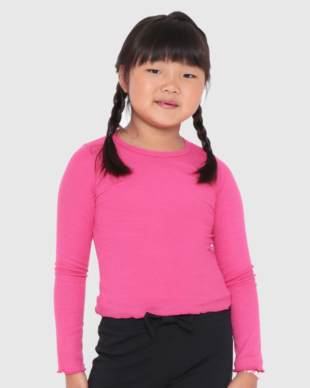 Blusa-Infantil-Manga-Longa-Canelada-Frufru-Rosa-Escuro