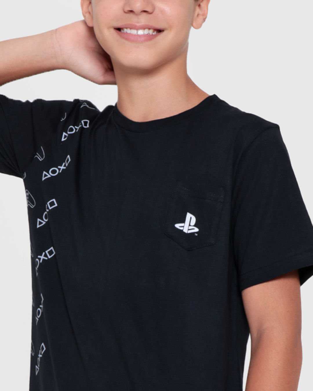 Camiseta-Juvenil-Playstation-Preta