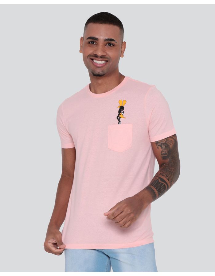 Camiseta-Masculina-Patolino-Looney-Tunes-Rosa