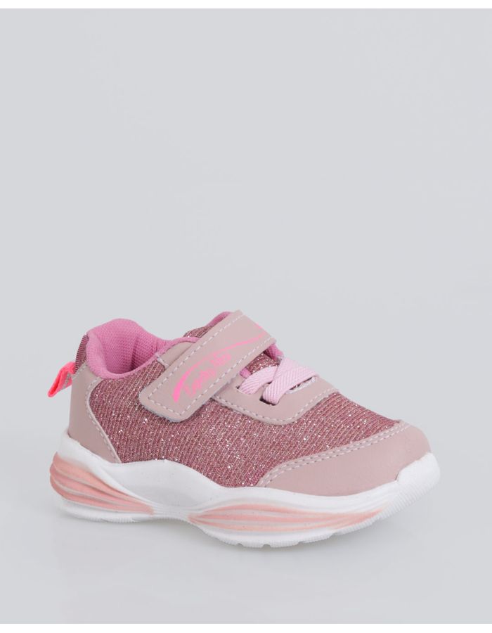 Tenis-Bebe-Com-Velcro-Recorte-Lurex-Rosa