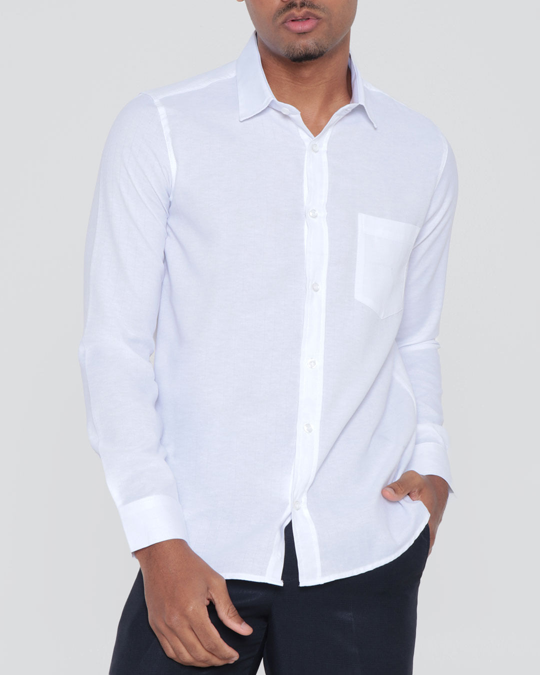 Camisa-Masculina-Manga-Longa-Branca