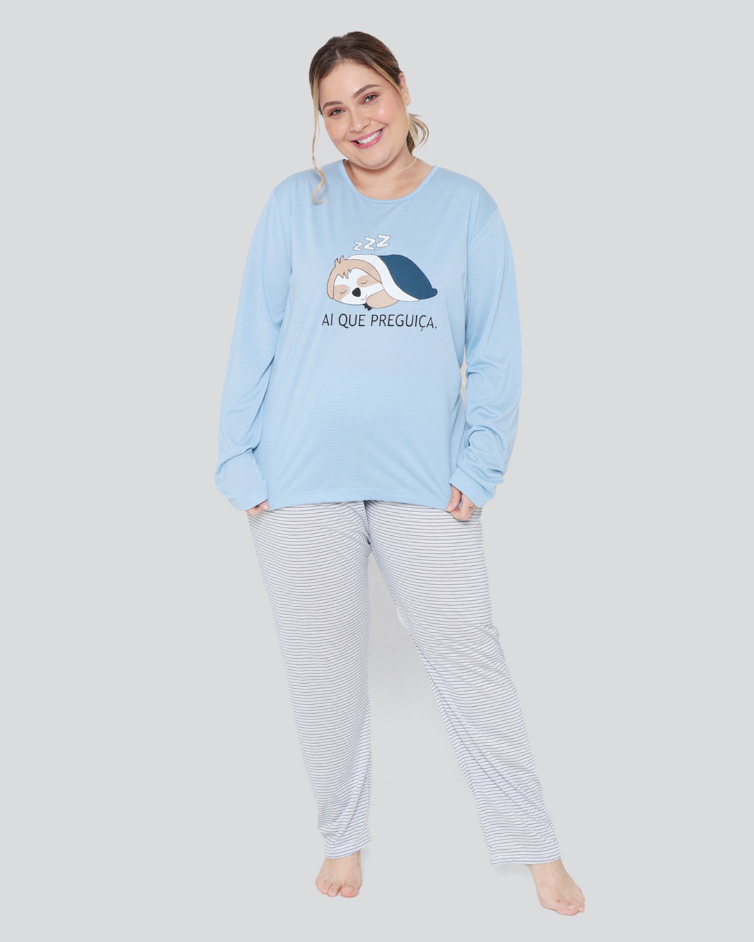 Pijama-Feminino-Plus-Size-Longo-Listrado-Azul