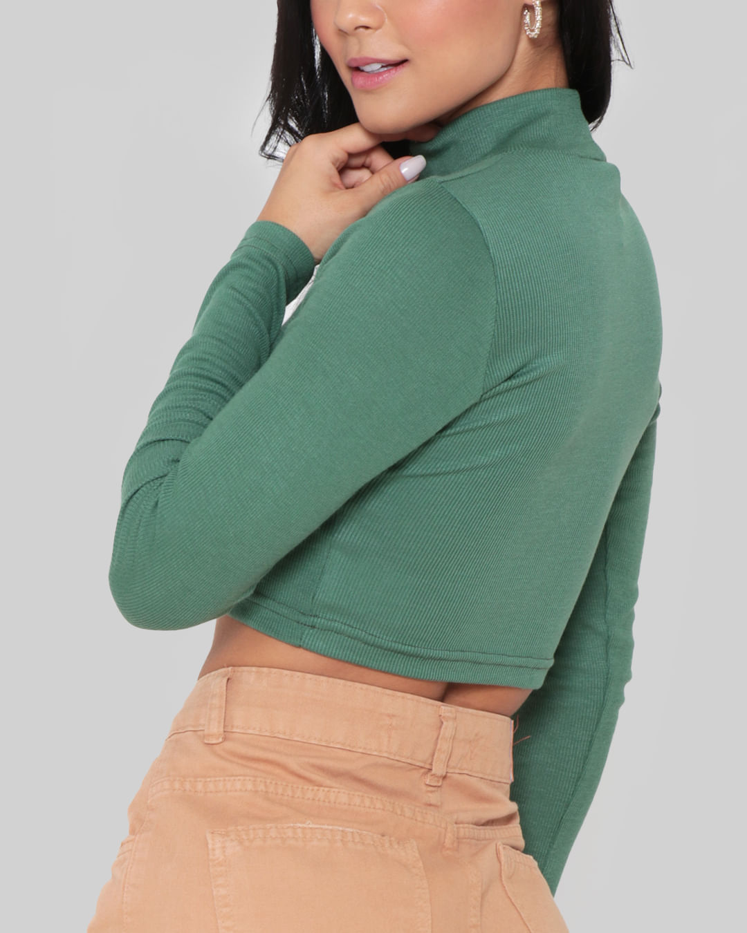 Blusa-Feminina-Cropped-Canelada-Verde