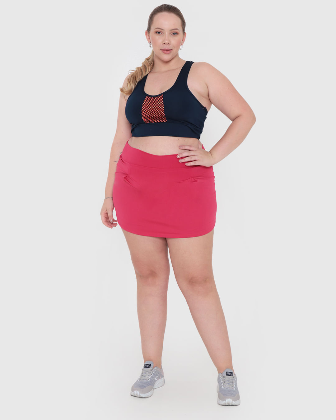 ​Short-Saia-Fitness-Plus-Size-Fitter-Rosa-Medio