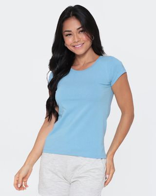 Blusa-Basica-Feminina-Manga-Curta-Azul