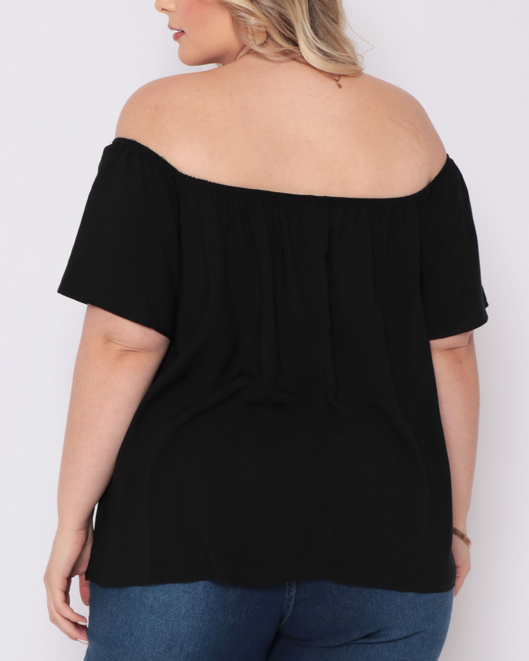 Blusa-Feminina-Plus-Size-Ciganinha-Viscose-Preta