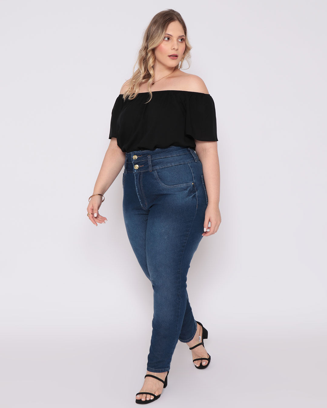 Blusa-Feminina-Plus-Size-Ciganinha-Viscose-Preta