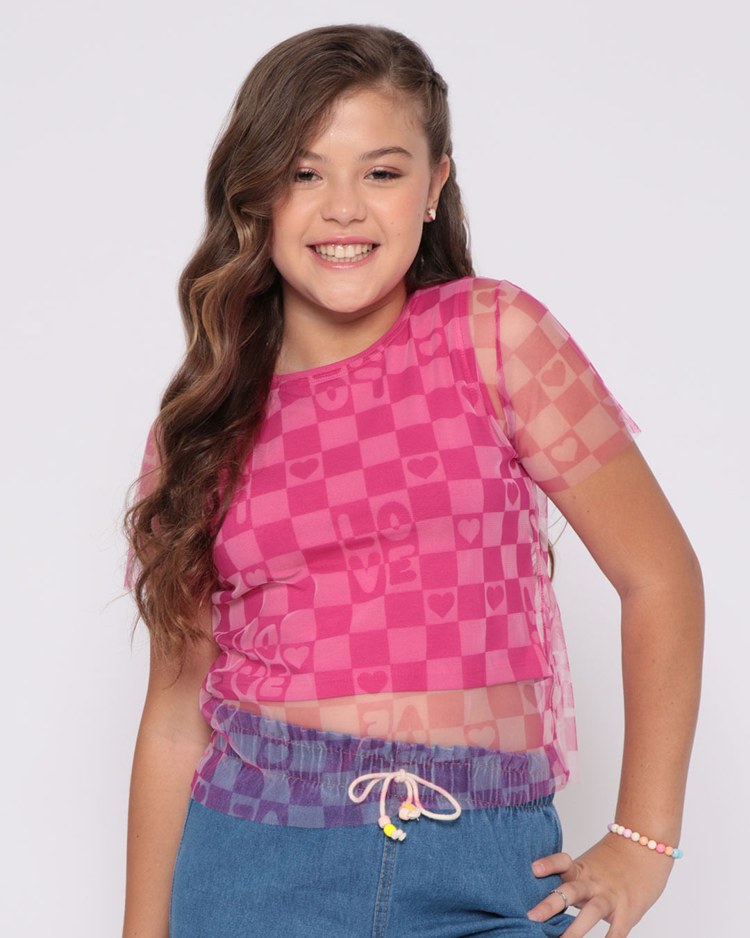 Blusa-Juvenil-Tule-Xadrez-Love-Rosa-Escuro