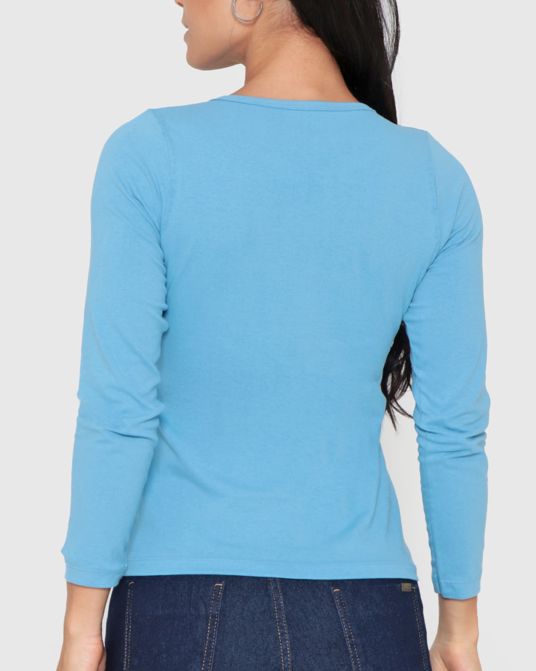 Blusa-Feminina-Manga-Longa-Basica-Azul-