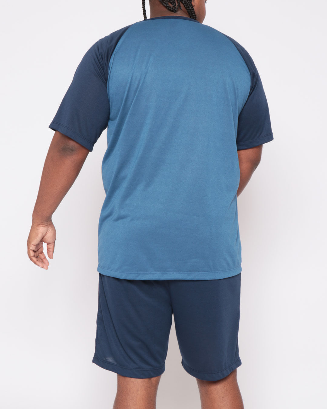 Pijama-Masculino-Plus-Size-Manga-Raglan-Azul