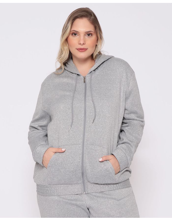 Casaco-Moletom-Feminino-Plus-Size-Com-Ziper-Cinza