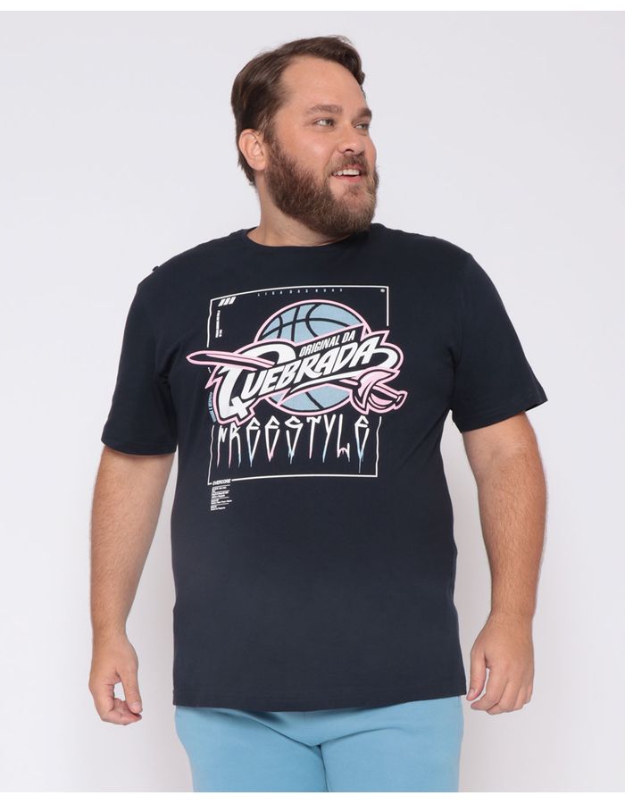 Camiseta-Plus-Size-Masculina-Estampa-Original-da-Quebrada-Preta-