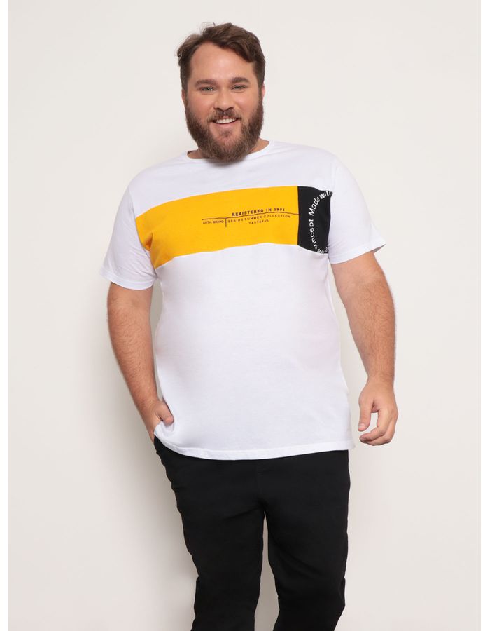 Camiseta-Masculina-Plus-Size-Recorte-Branca