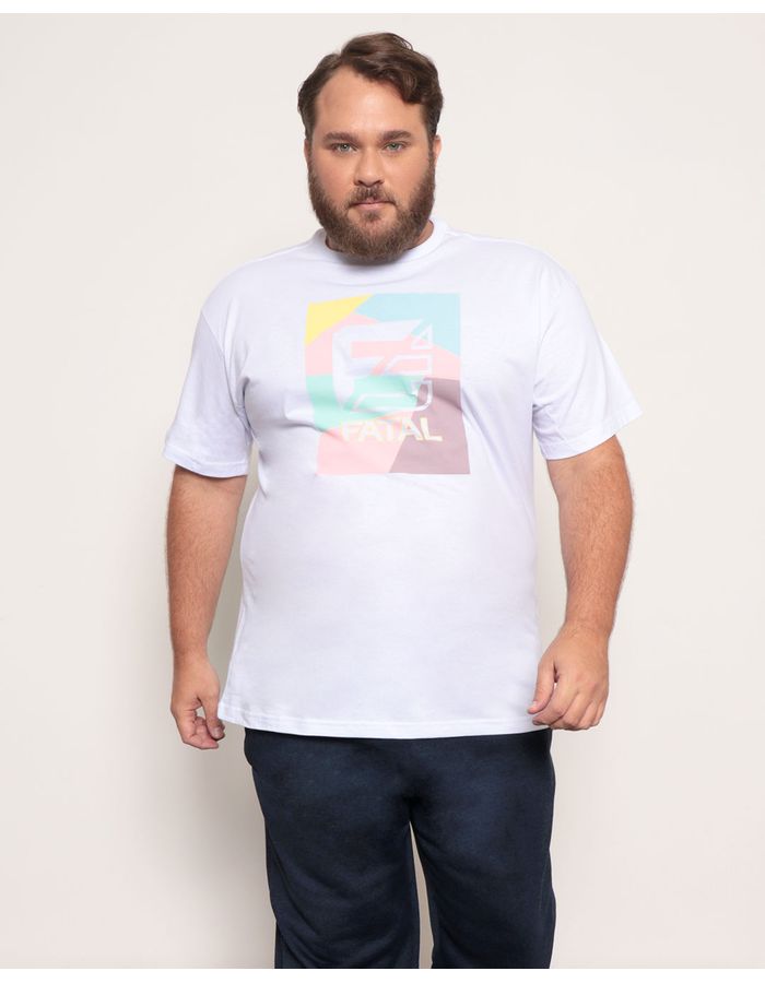 Camiseta-Masculina-Plus-Size-Estampa-Fatal-Branca