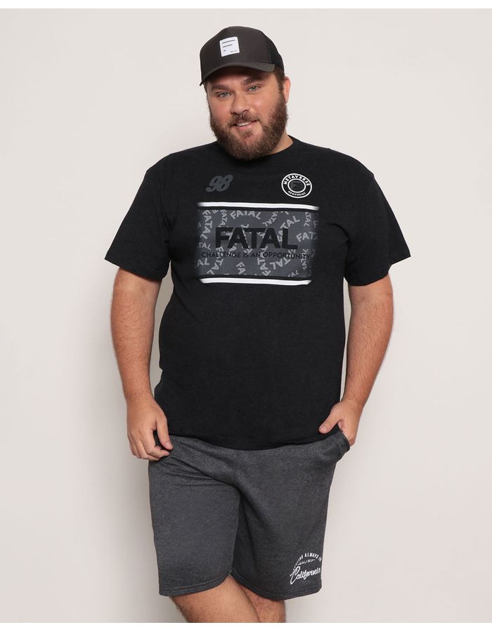 Camiseta-Plus-Size-Masculina-Estampada-Fatal-Preta