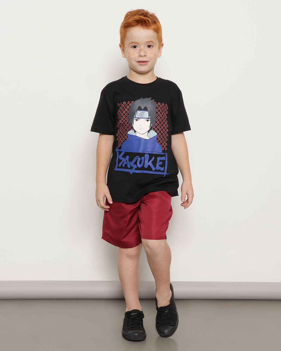 Camiseta-Infantil-Manga-Curta-Estampa-Sazuke-Preta-