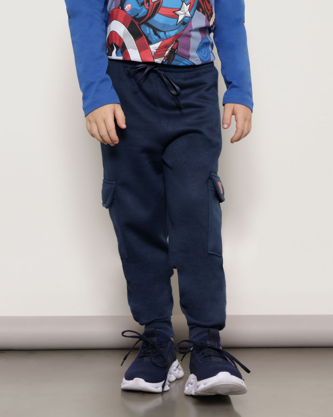 Calca-Infantil-Moletom-Bolso-Cargo-Jogger-Marinho