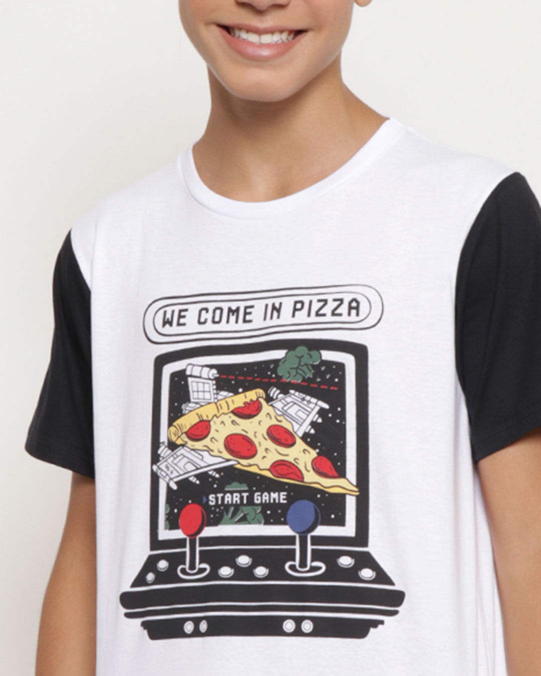 Camiseta-Juvenil-Game-Pizza-Branca