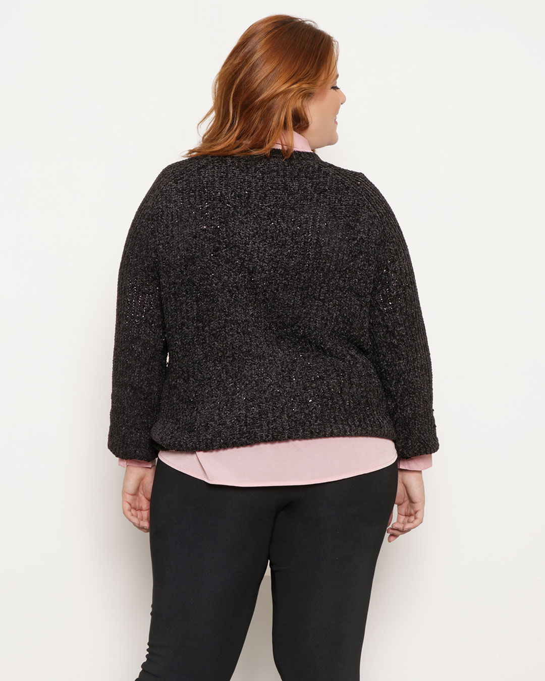 Sueter-Plus-Size-Feminino-Trico-Chenille-Preto