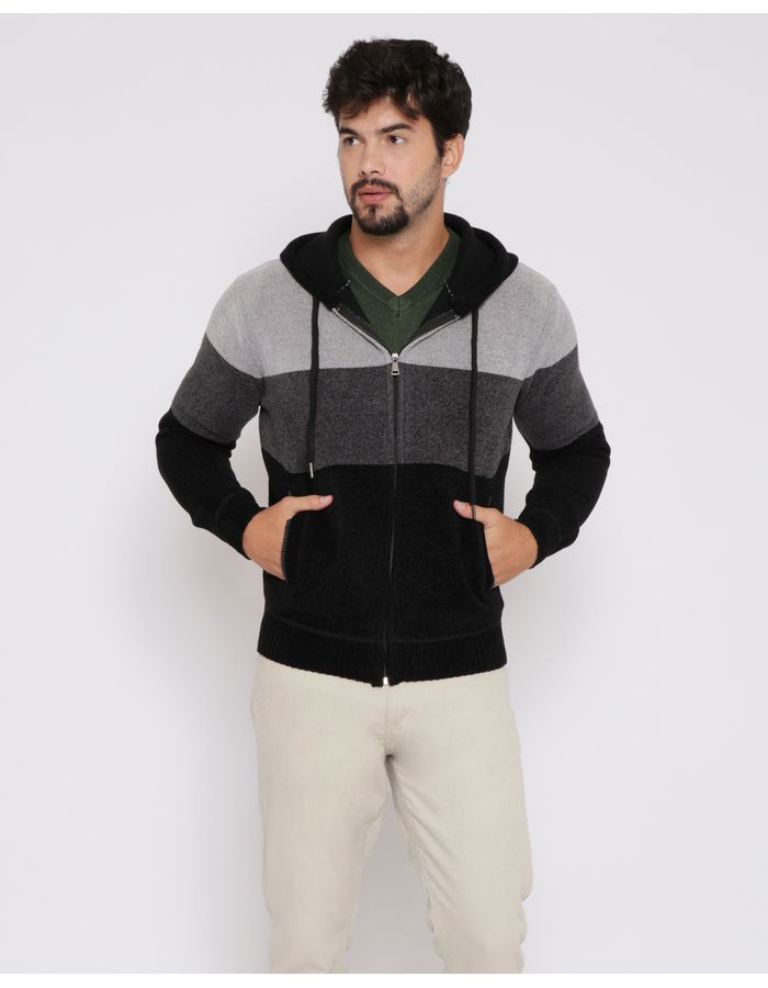 Casaco-Masculino-Chenille-Flanelado-Cinza-Preto