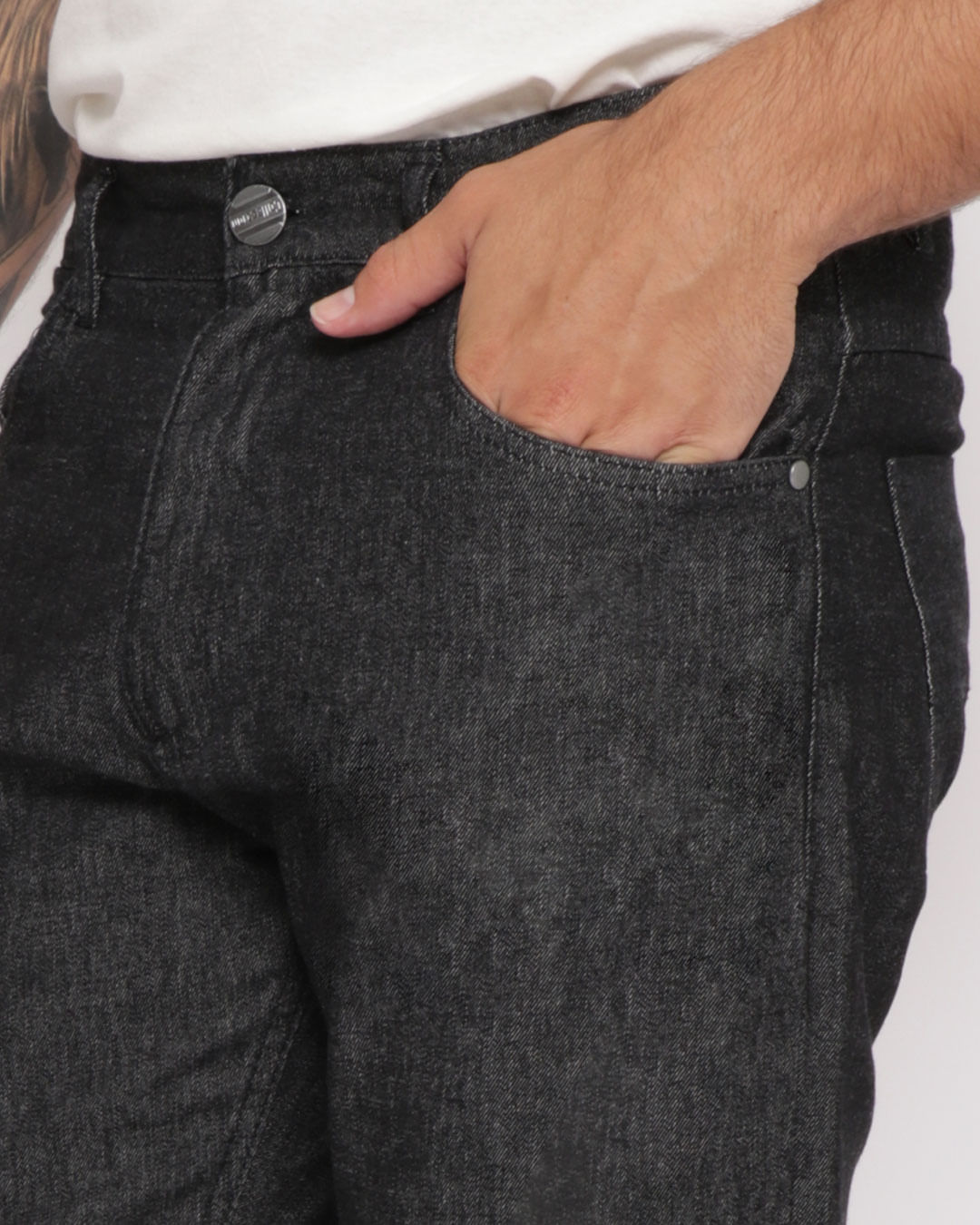 Calca-Jeans-Masculina-Reta-Estonada-Preta