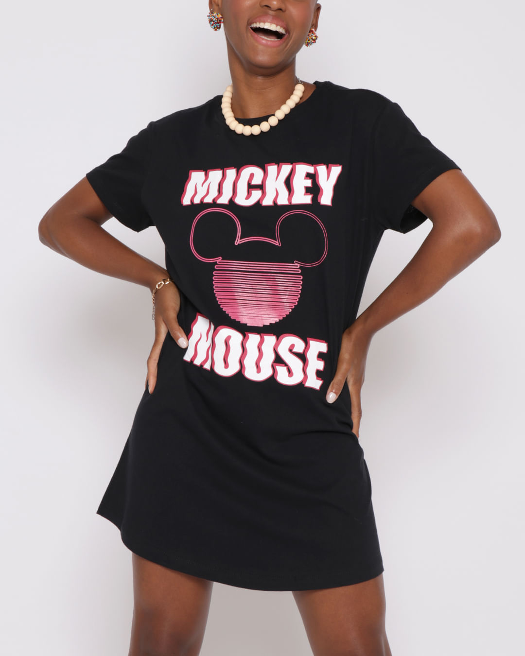 Vestido-Feminino-Curto-Mickey-Disney-Preto