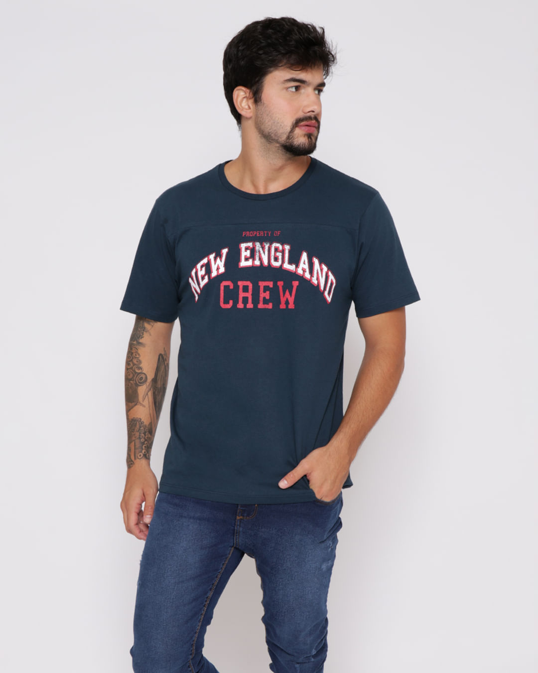 Camiseta-Masculina-New-England-Marinho