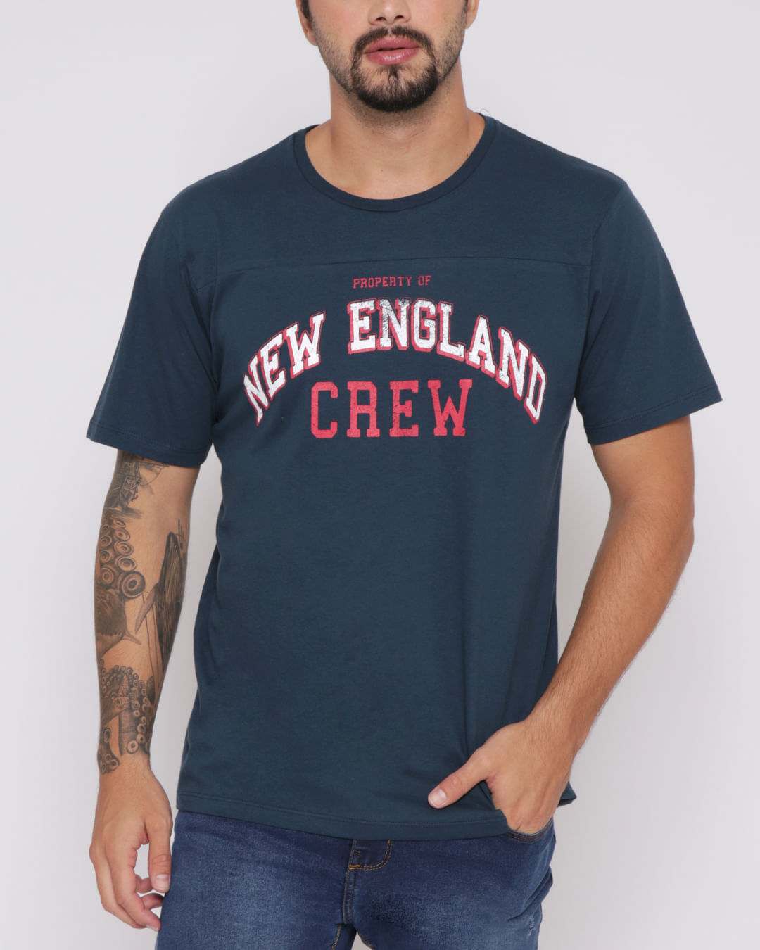 Camiseta-Masculina-New-England-Marinho