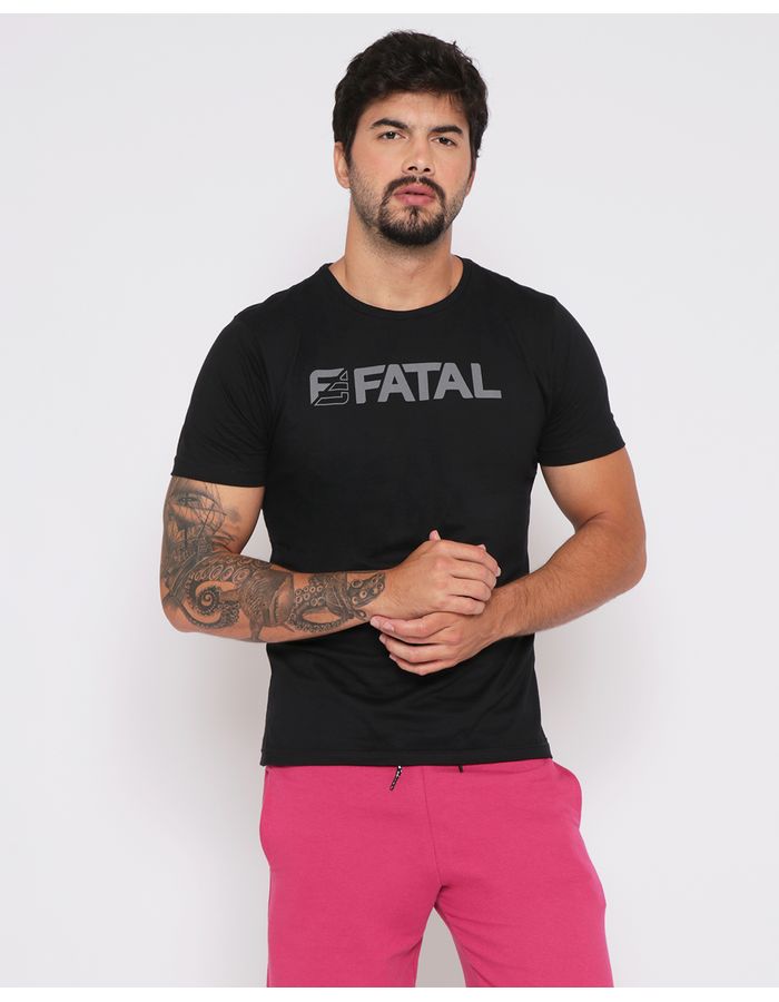 Camiseta-Masculina-Manga-Curta-Fatal-Preta