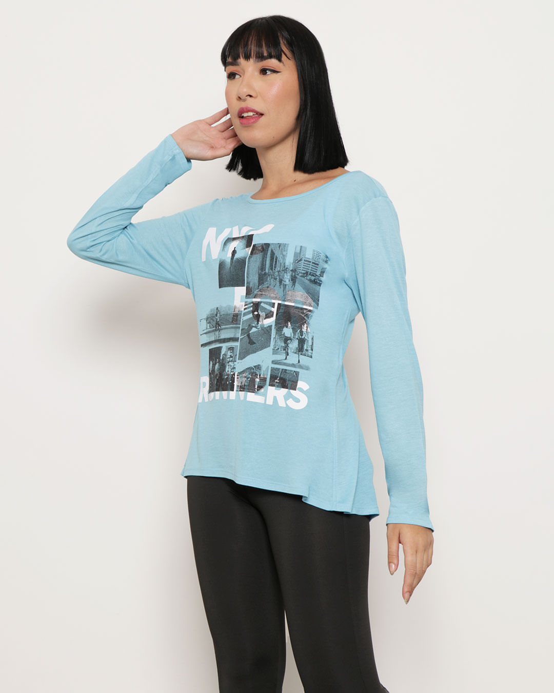 Blusa-Feminina-Fitness-Manga-Longa-Estampada-Fitter-Azul