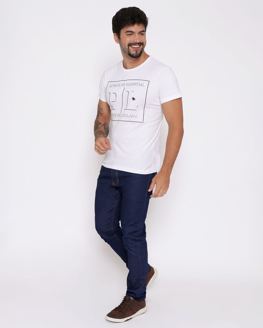 Camiseta-Masculina-Manga-Curta-Com-Estampa-Branca