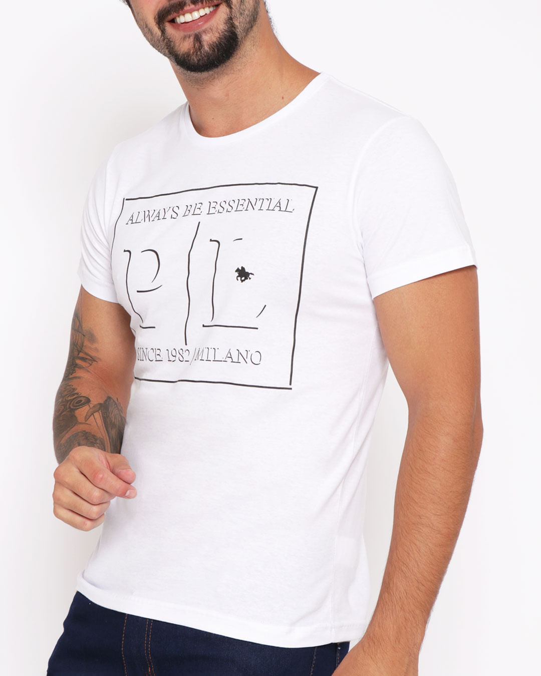 Camiseta-Masculina-Manga-Curta-Com-Estampa-Branca