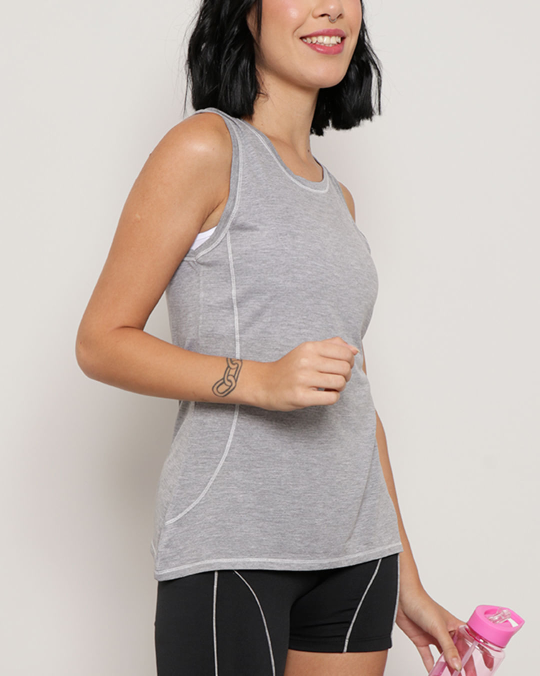 Regata-Feminina-Fitness-Fitter-Cinza