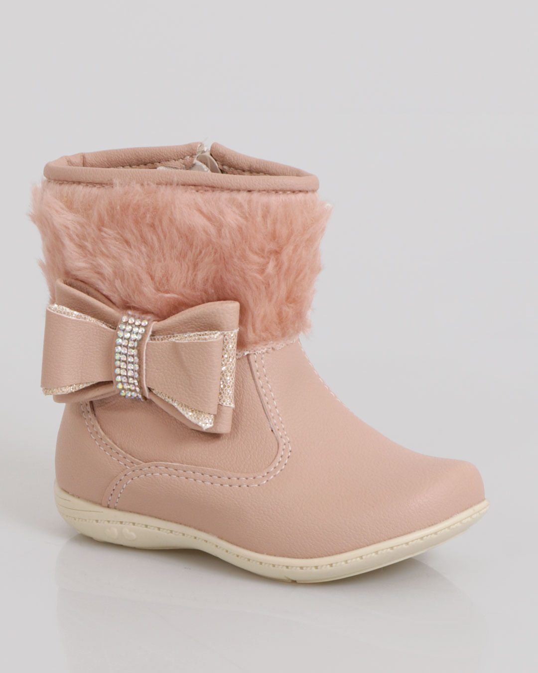 Bota-Bebe-Com-Pelinho-Laco-Strass-Rosa