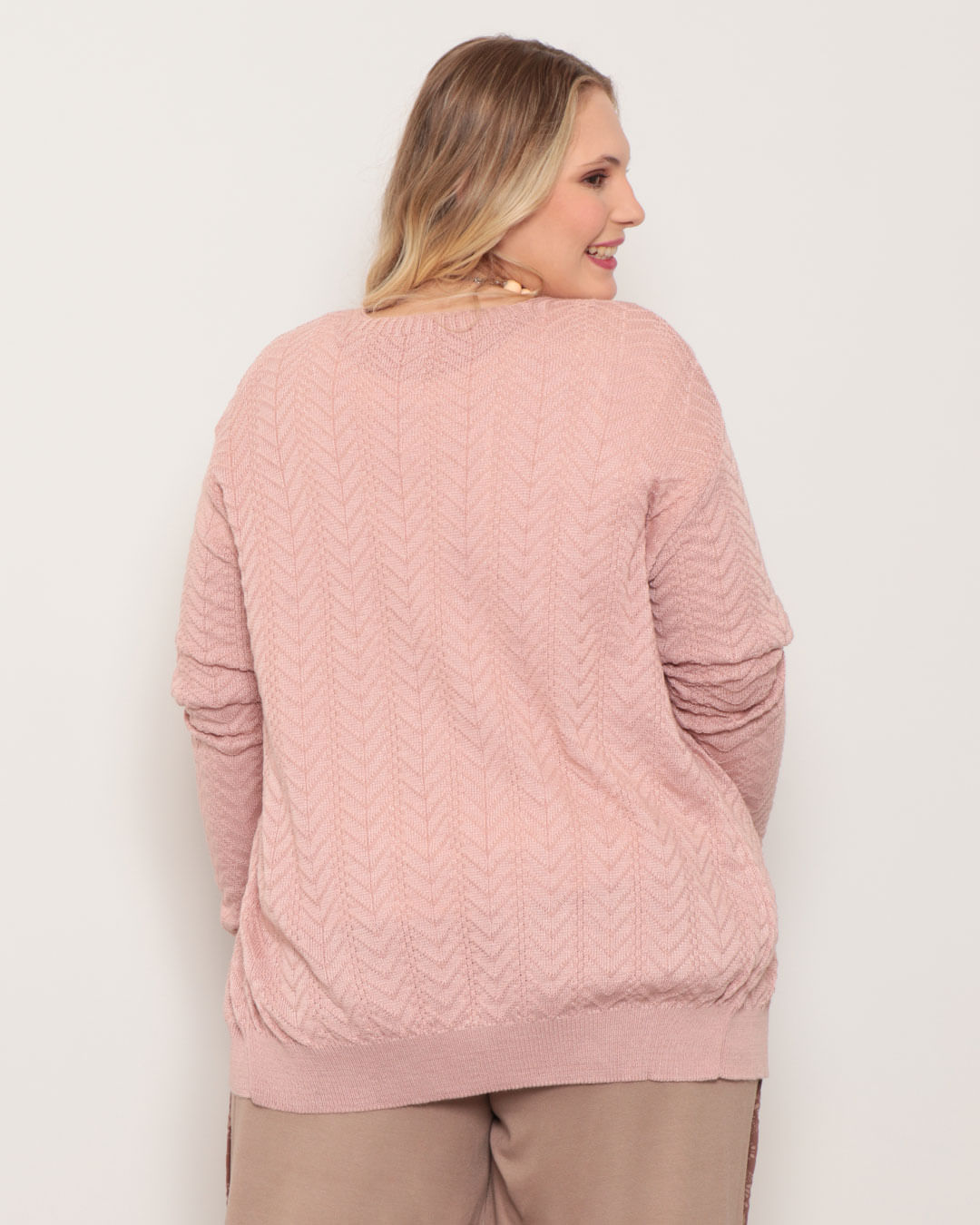 Cardigan-Feminino-Plus-Size-Trico-Rosa-Claro