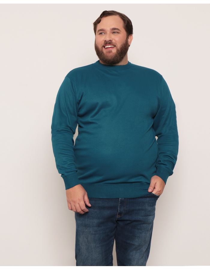 Sueter-Plus-Size-Masculino-Trico-Azul