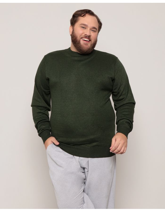 Sueter-Plus-Size-Masculino-Trico-Verde