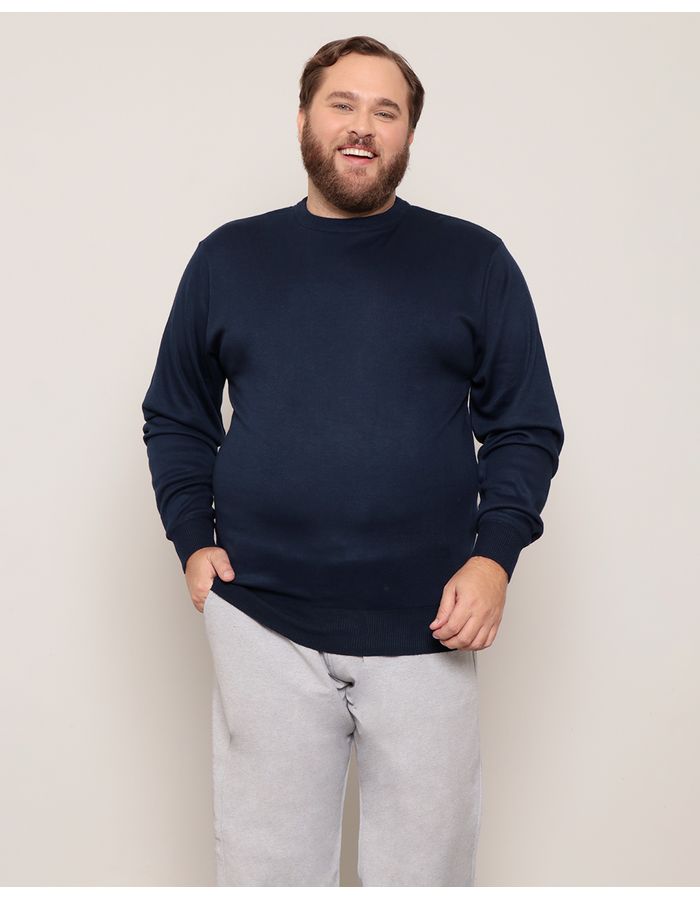 Sueter-Plus-Size-Masculino-Trico-Marinho