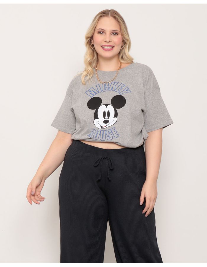 Blusa-Feminina-Plus-Size-Estampa-Mickey-Mouse-Disney-Cinza