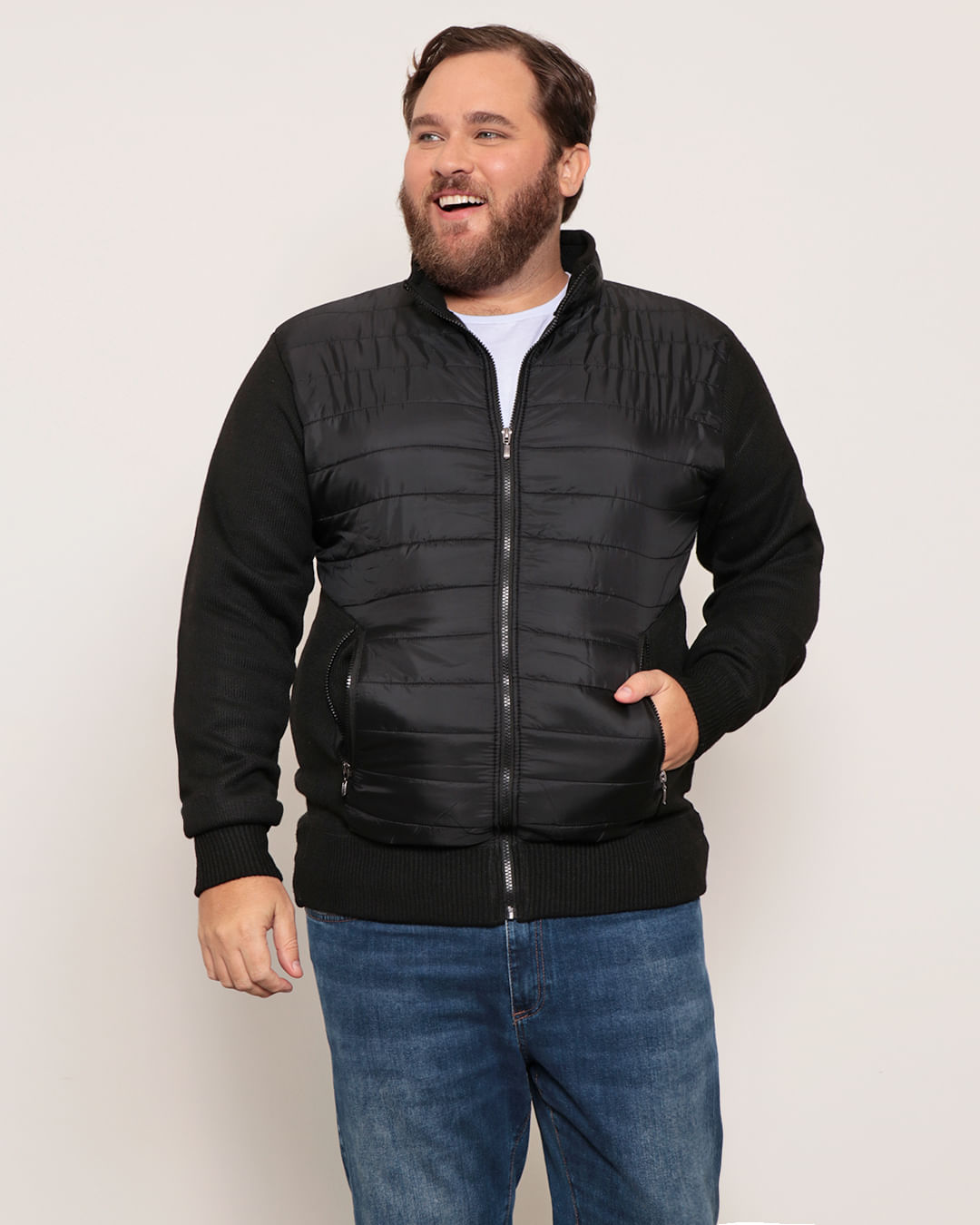 Jaqueta-Masculino-Plus-Size-Puffer-Trico-Com-Ziper-Preto