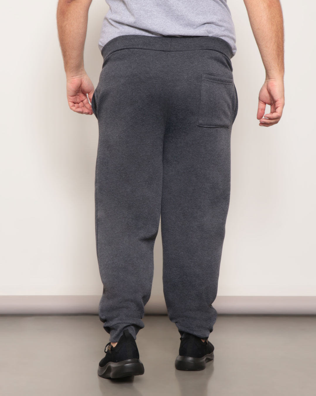 Calca-Moletom-Plus-Size-Masculina-Jogger-Mescla-Cinza-Escuro