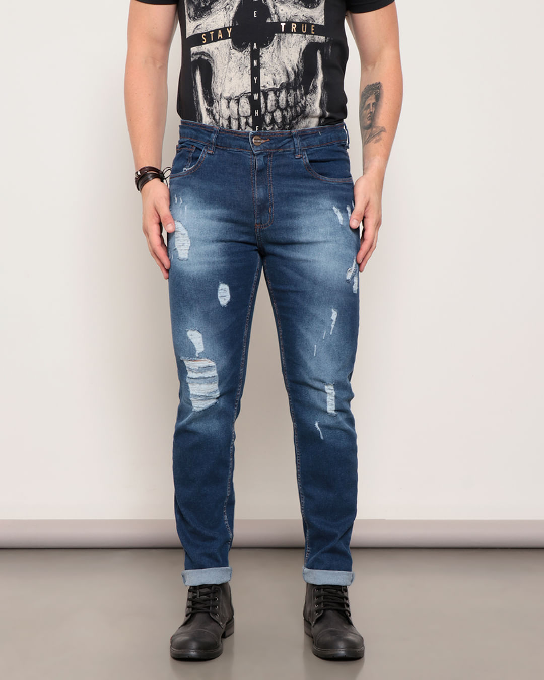 Calca-Jeans-Masculina-Slim-Destroyed-Azul