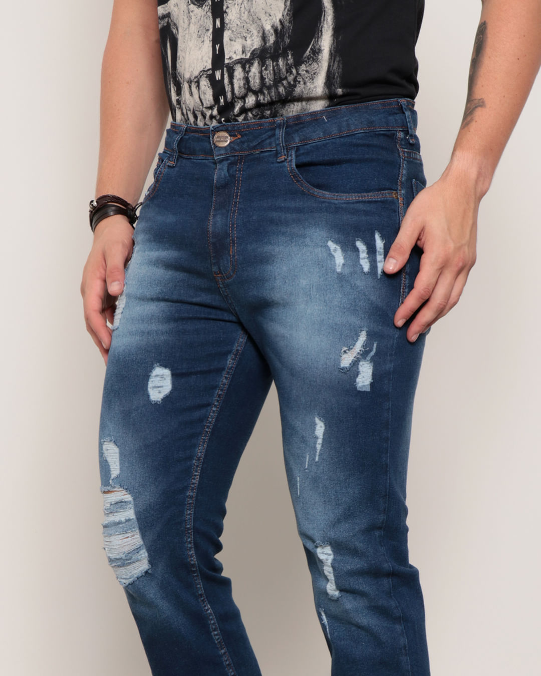 Calca-Jeans-Masculina-Slim-Destroyed-Azul