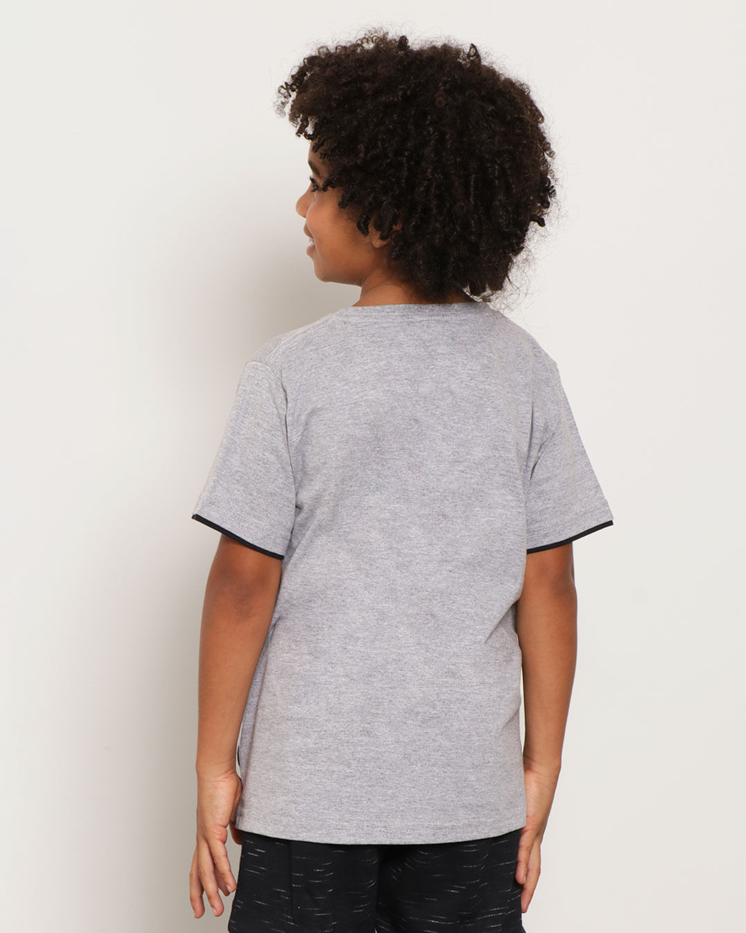 Camiseta-Infantil-Estampada-Manga-Curta-Mescla-Cinza