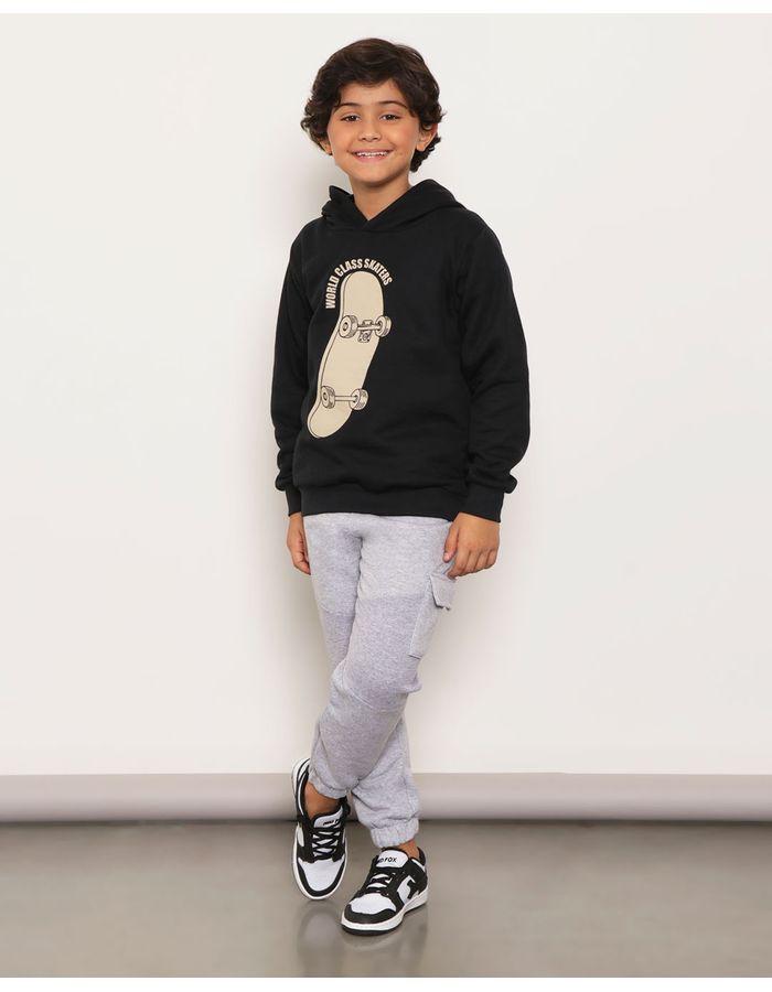 Calca-Moletom-Infantil-Jogger-Com-Bolso-Cargo-Cinza-