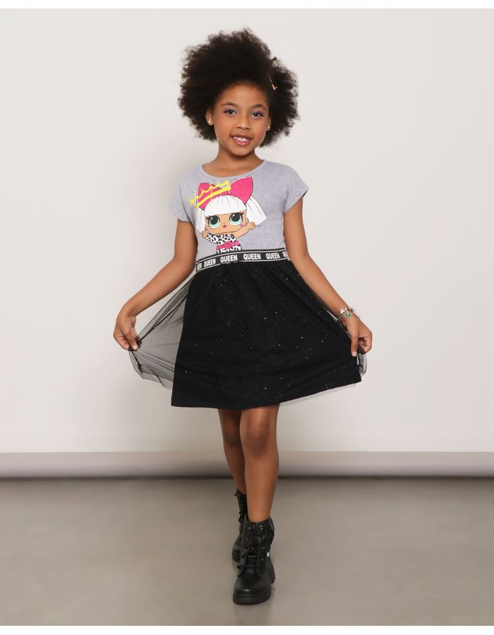 Vestido-Infantil-LOL-Surprise-Tule-Com-Glitter-Cinza