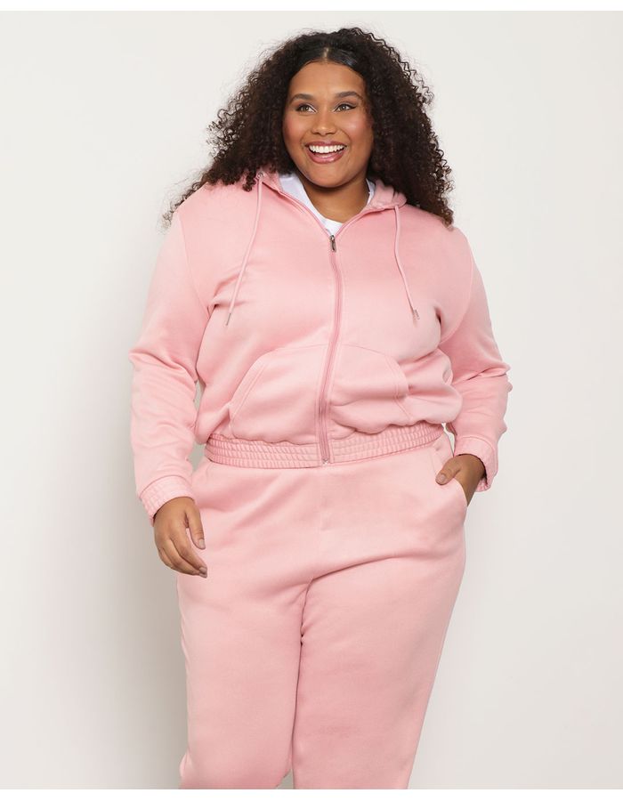 Casaco-Moletom-Feminino-Plus-Size-Com-Ziper-Rosa